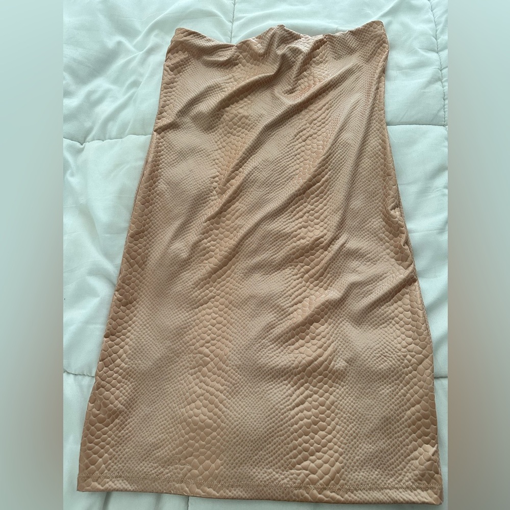Akira strapless snake skin dress